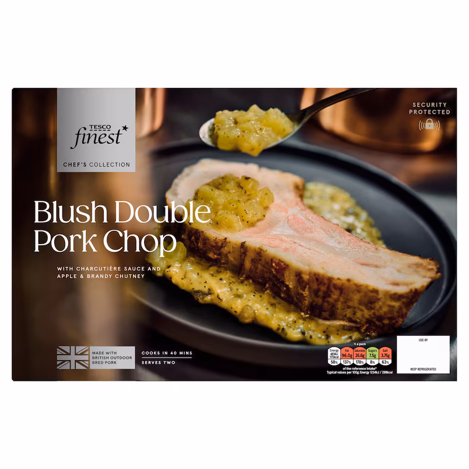 Tesco Finest Chef's Collection Double pork chop with charcuterie and apple sauce 1025g