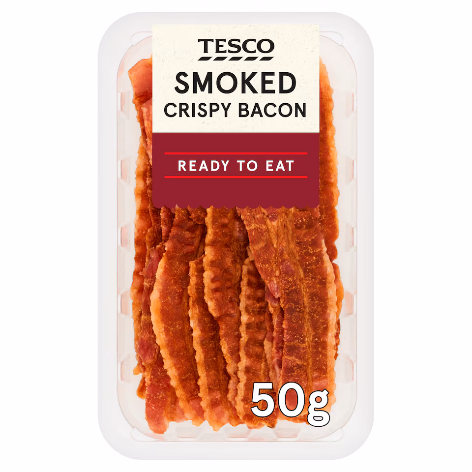 Tesco Smoked Crispy Bacon 50g