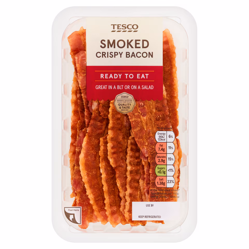 Tesco Smoked Crispy Bacon 50g