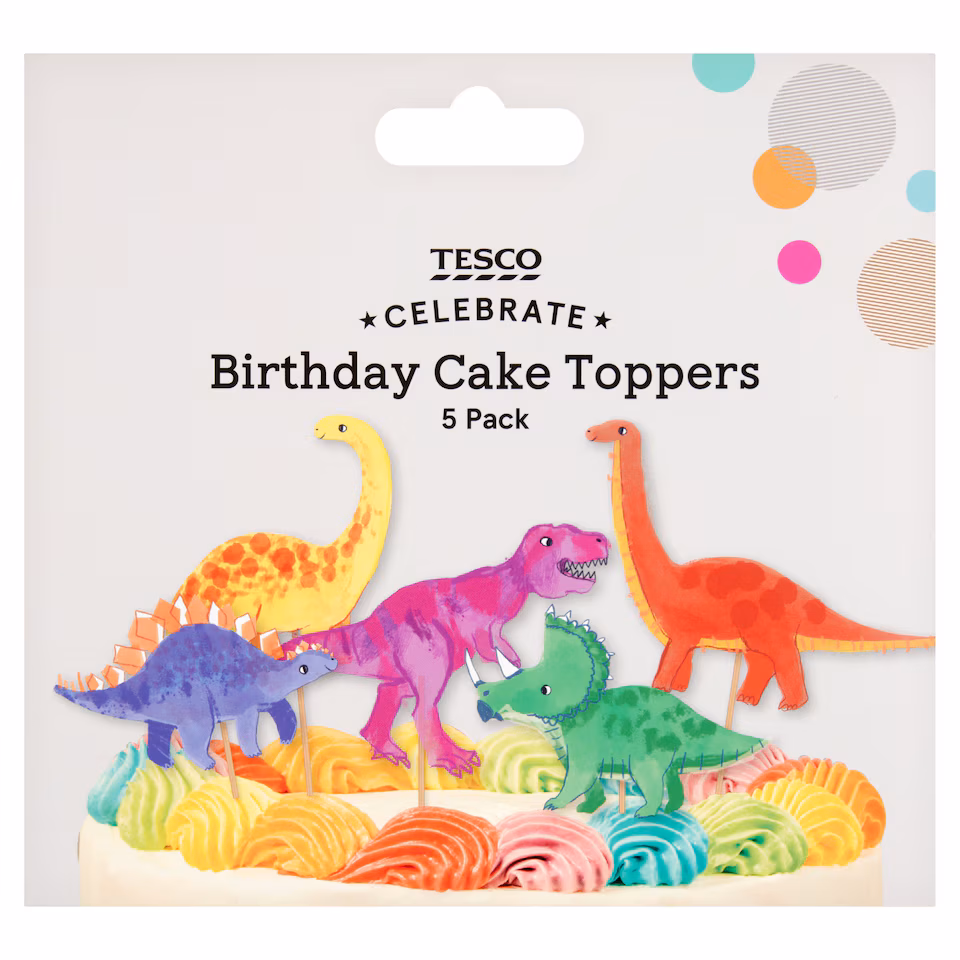 Tesco Dinosaur Cake Toppers 5 Pack