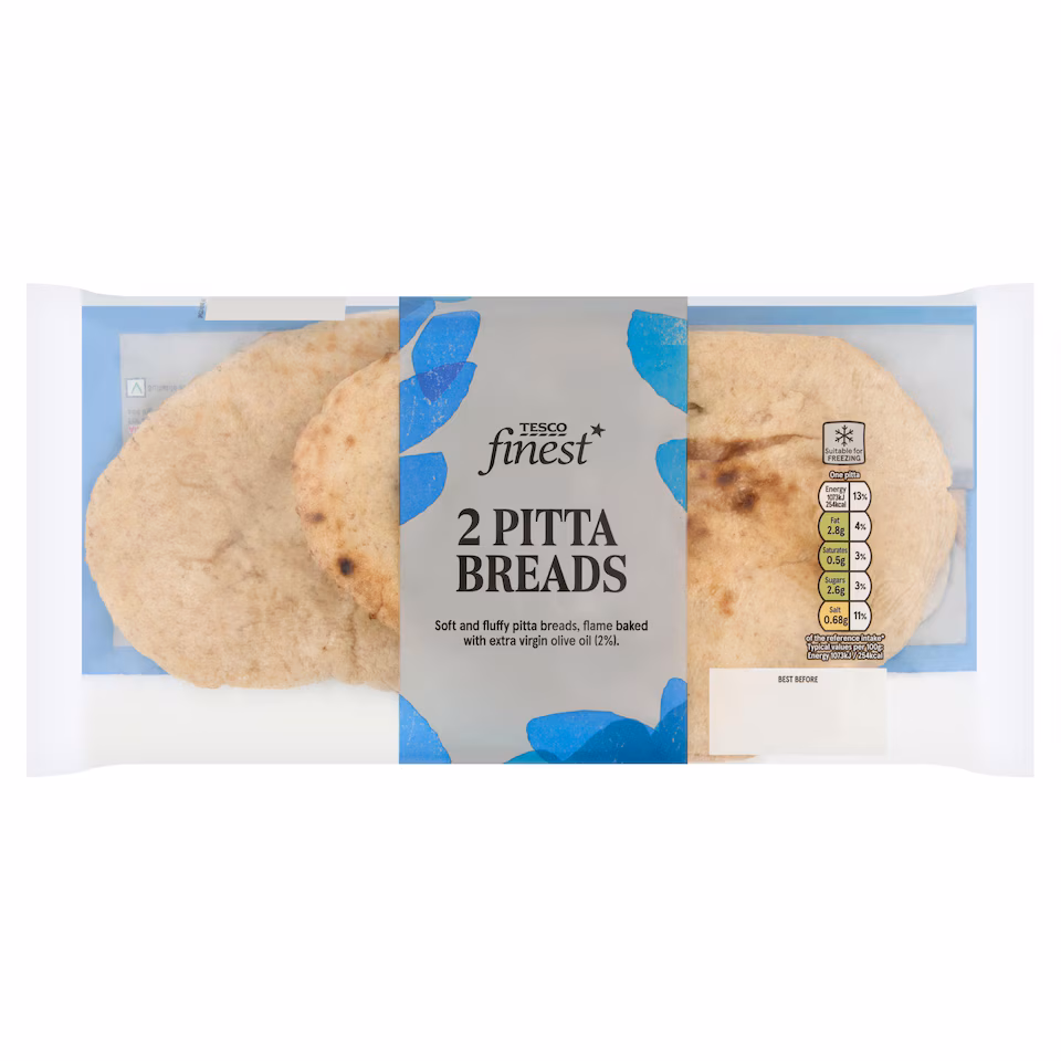 Tesco Finest 2 Large White Pittas