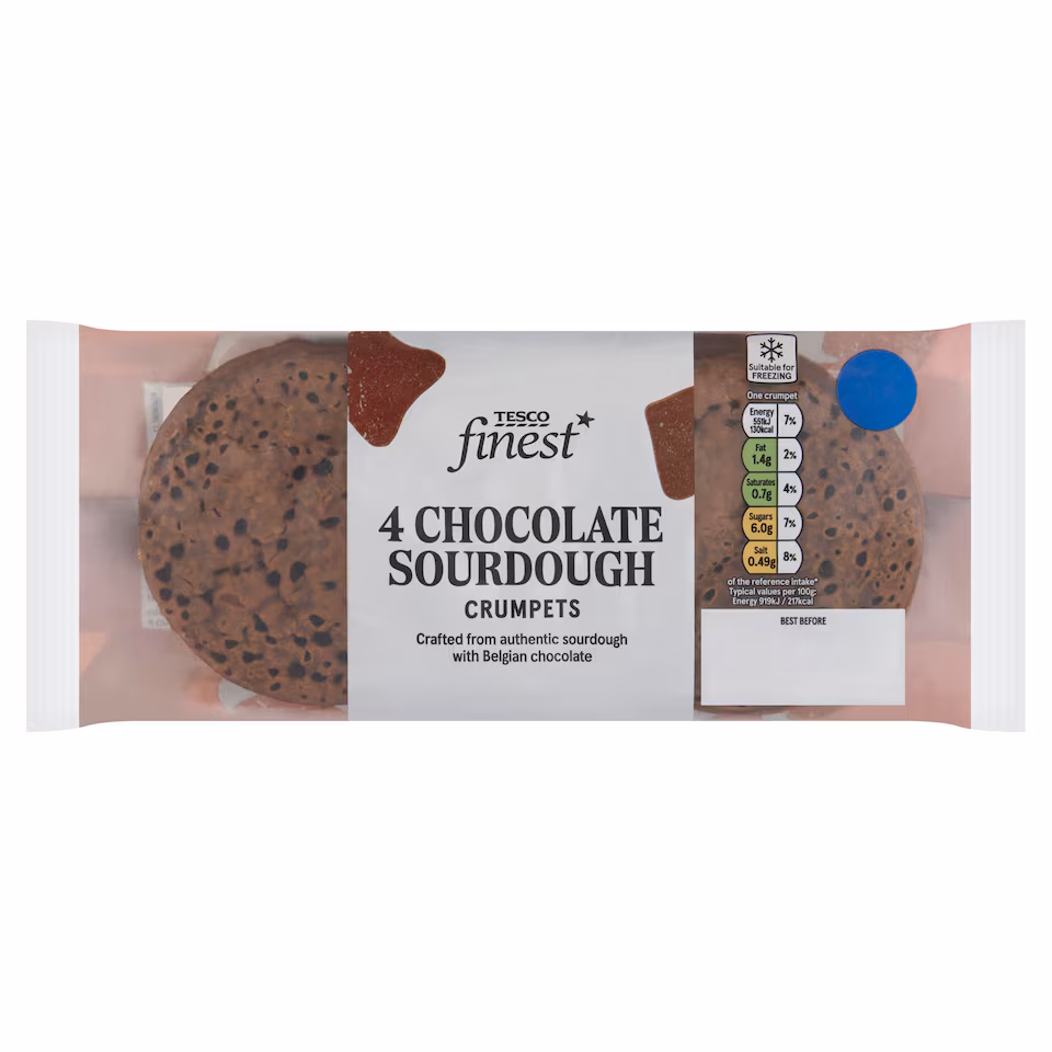 Tesco Finest 4 Real Sourdough Chocolate Crumpets