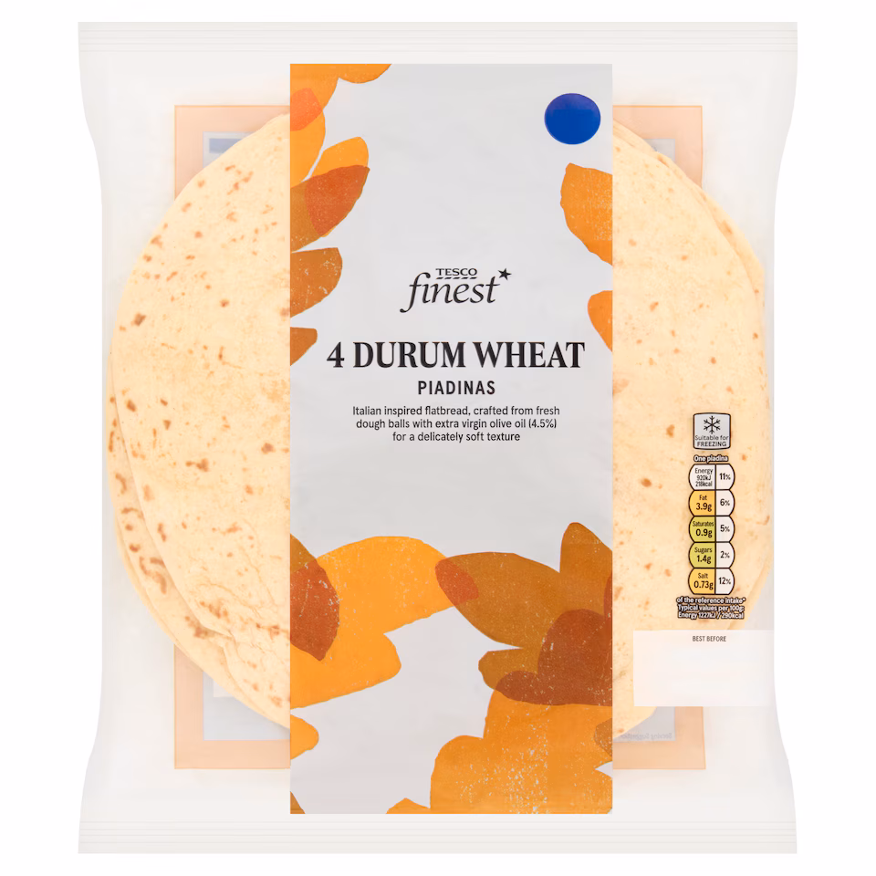 Tesco Finest 4 Durum Wheat Piadinas 300g