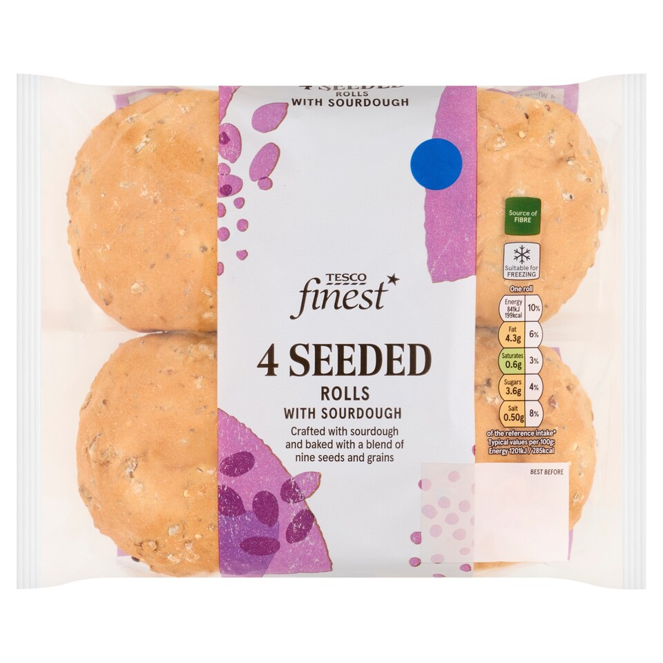 Tesco Finest 4  Seeded Rolls with Sourdough