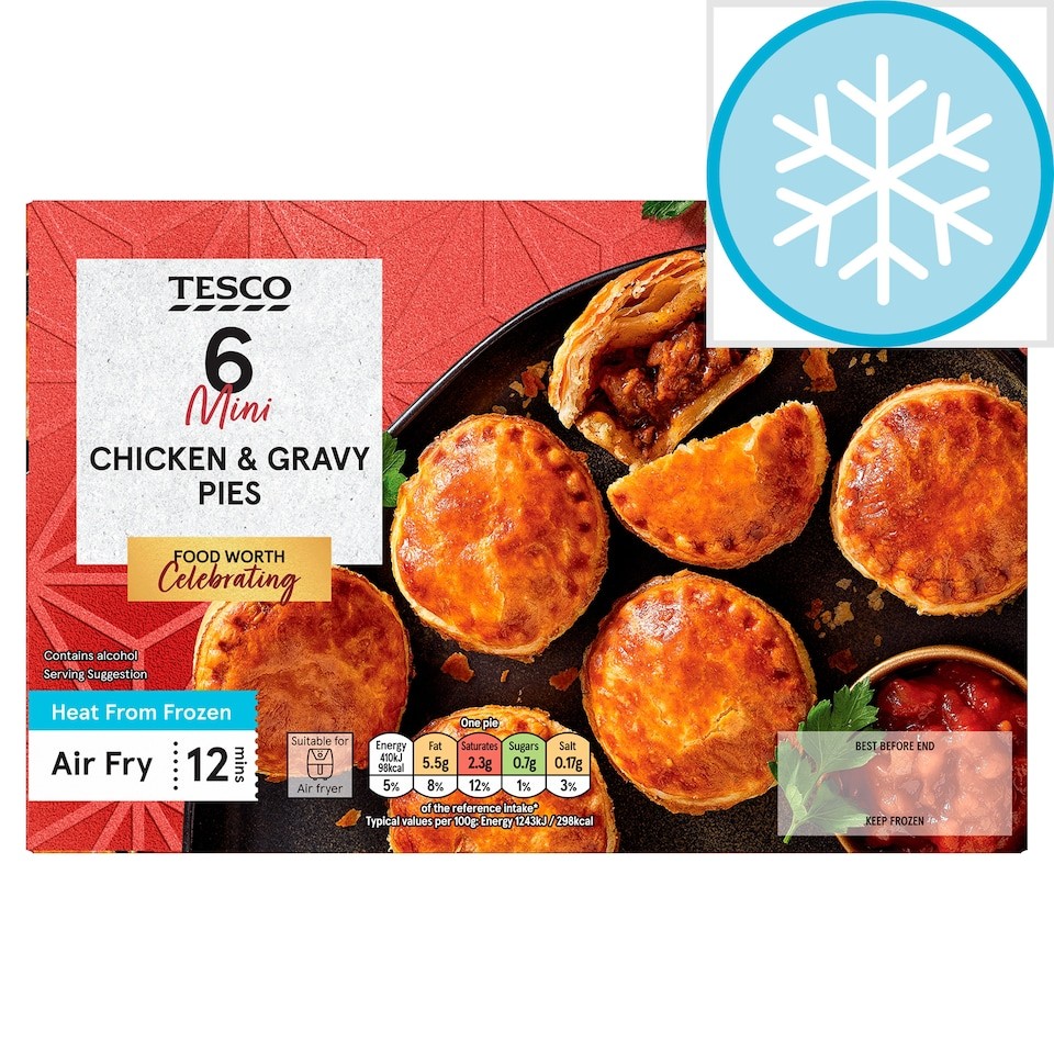 Tesco 6 Mini Chicken & Gravy Pies 200g