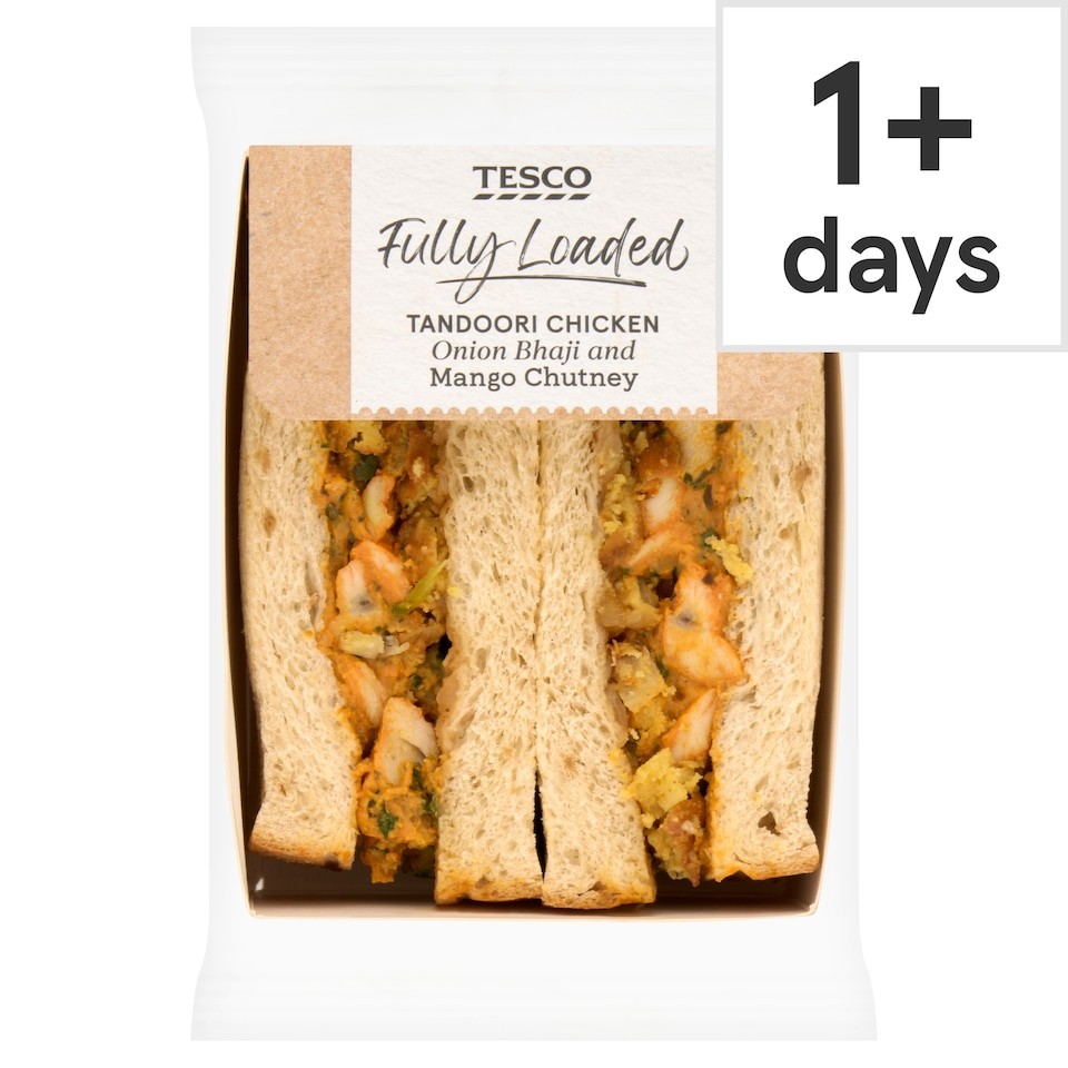 Tesco Fully Loaded Tandoori Chicken, Onion Bhaji & Mango Chutney Sandwich