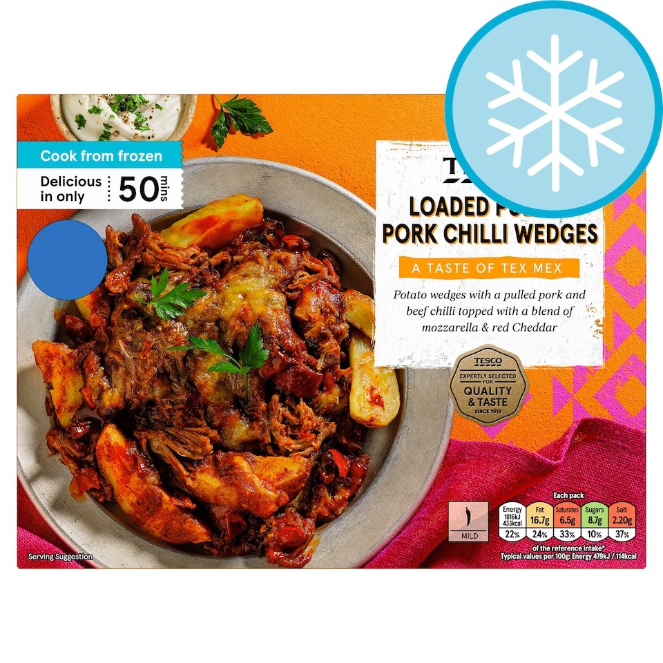 Tesco Loaded Pulled Pork Chilli Wedges 400g