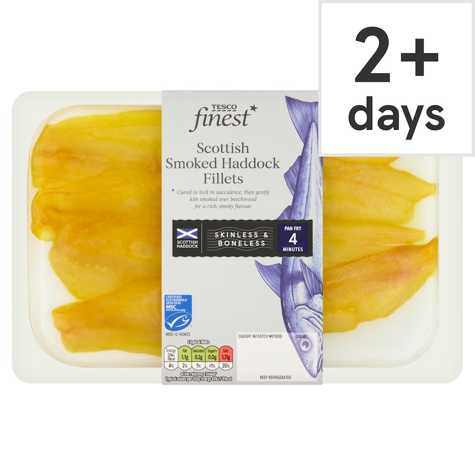 Tesco Finest Scottish Kiln Smoked Haddock Fillets 200g