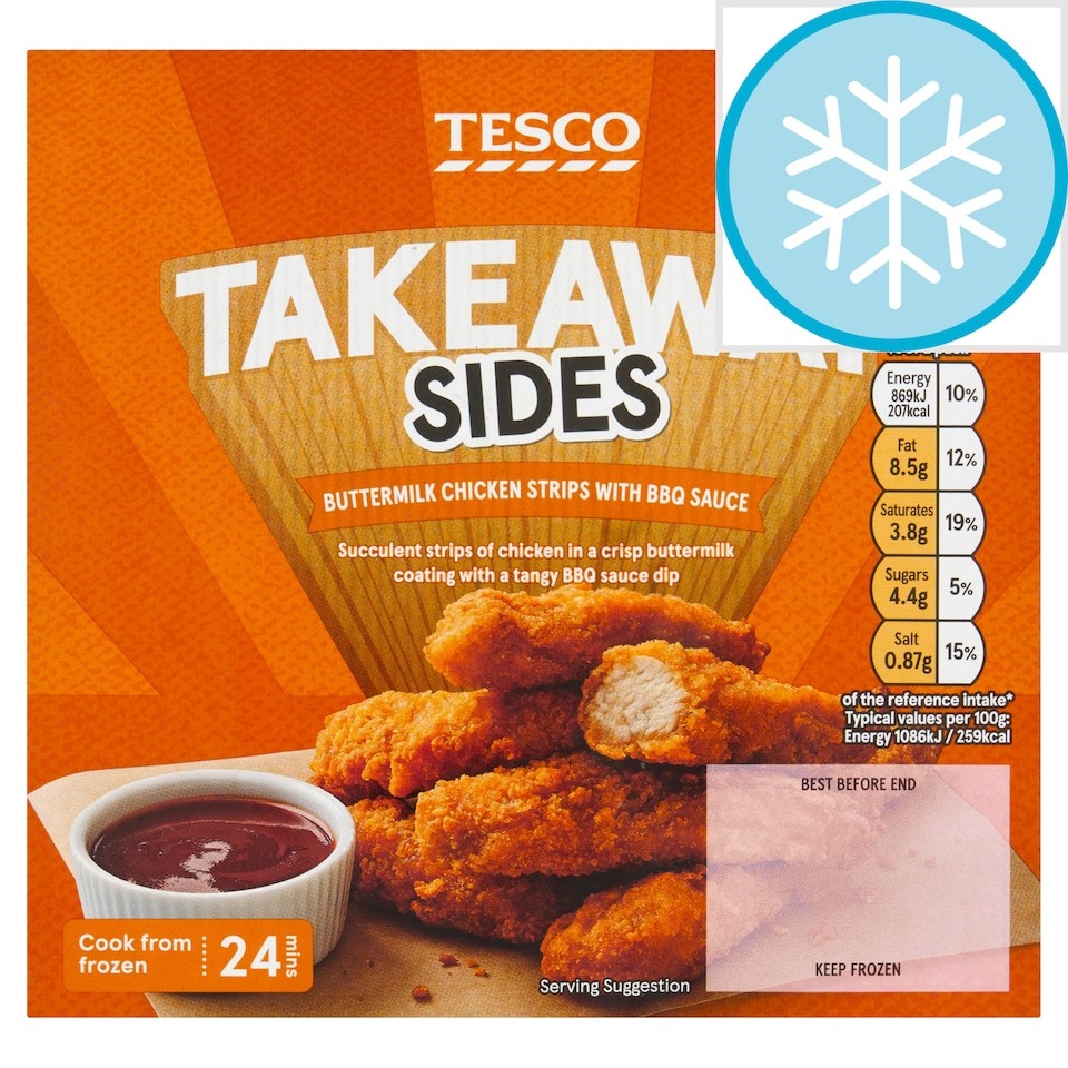 TESCO Takeaway Buttermilk Chicken Strips with BBQ Sauce 175g
