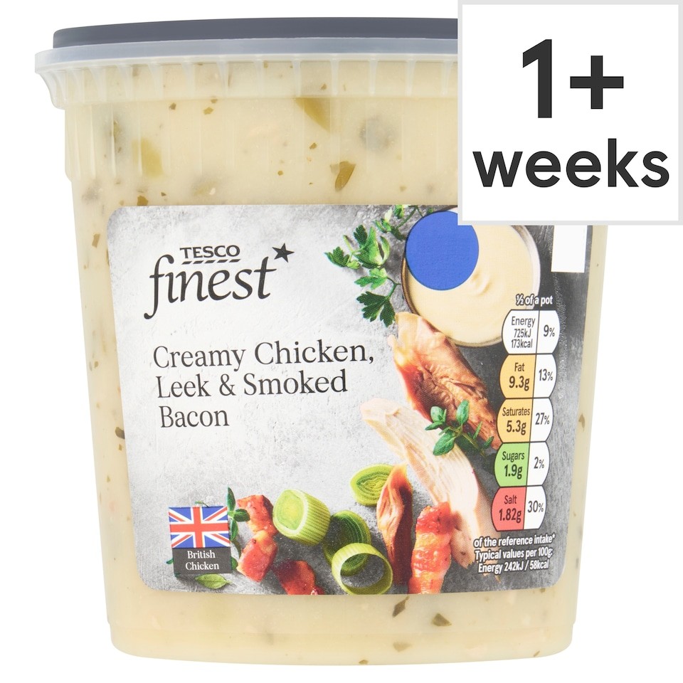 Tesco Finest Creamy Chicken, Leek & Smoked Bacon Soup 600g