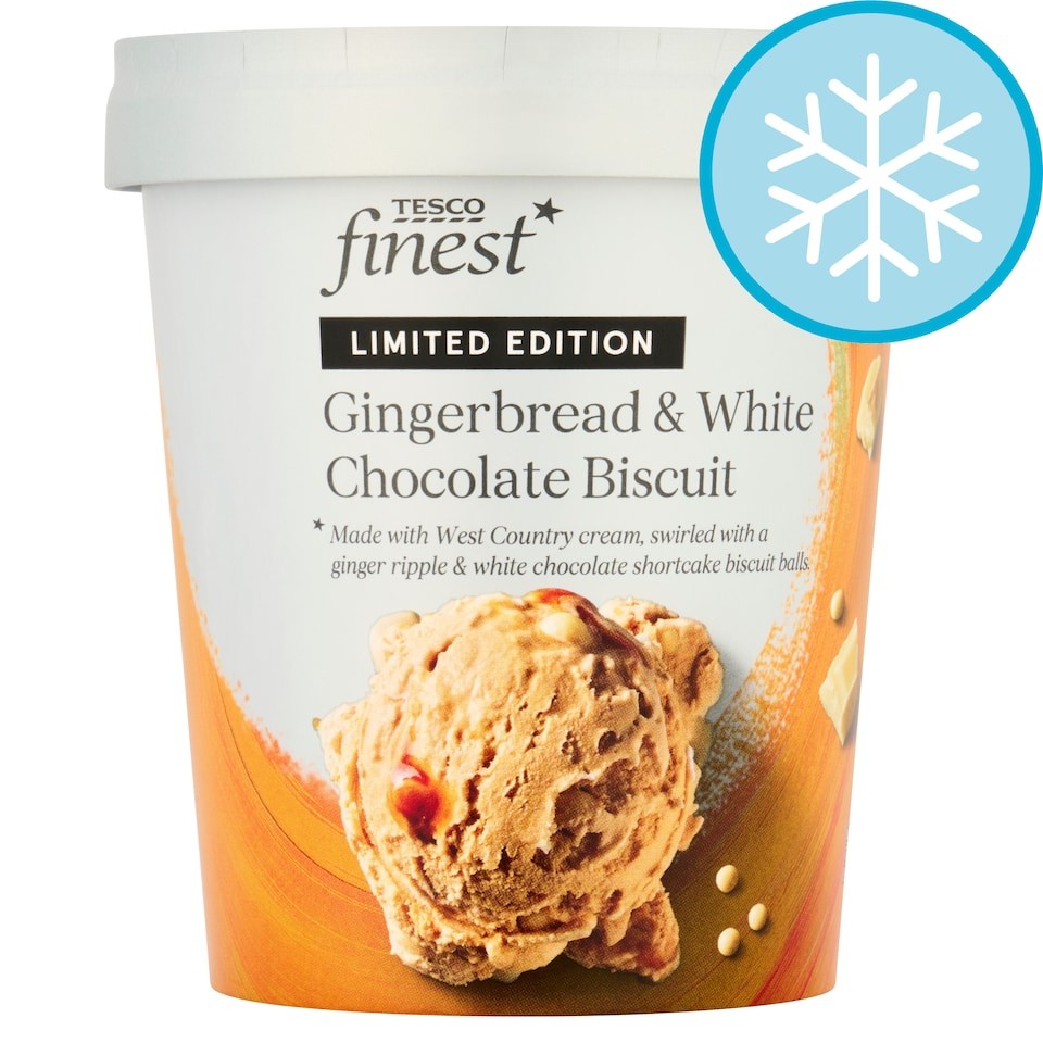 Tesco Finest Limited Edition Gingerbread and White Chocolate Ice Cream 480ml