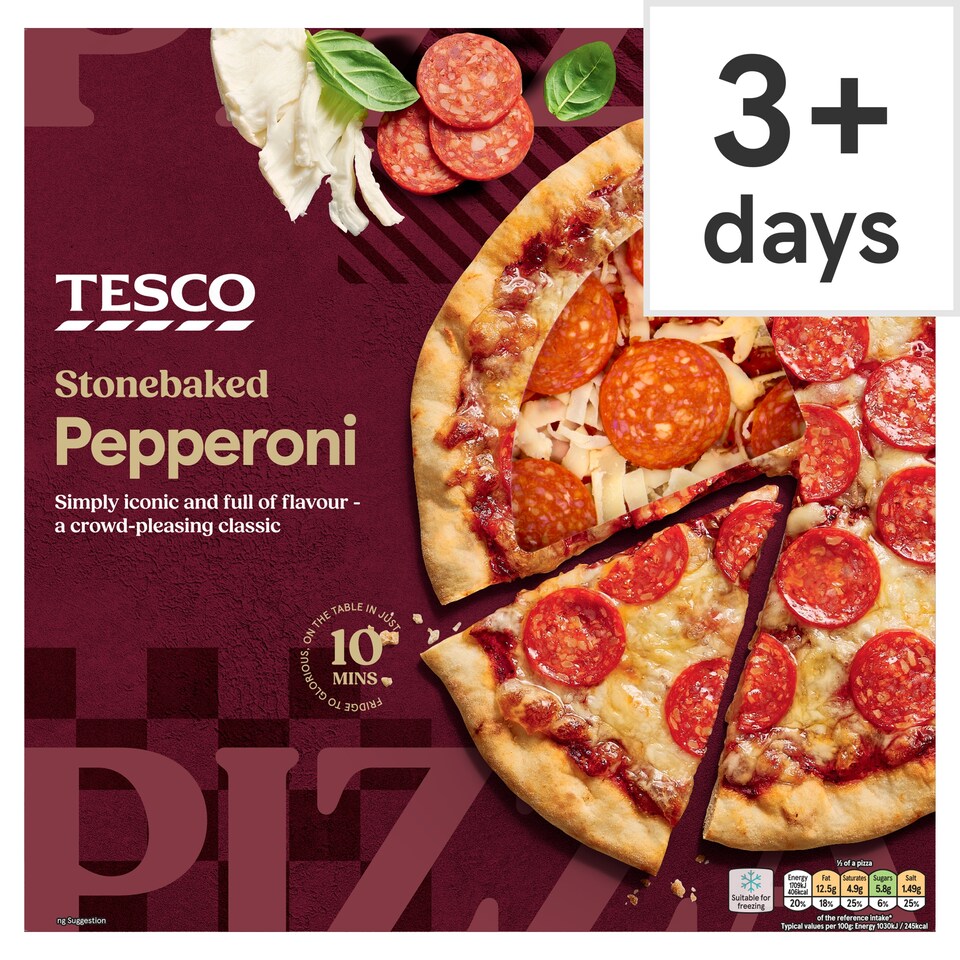 Tesco Stonebaked Pepperoni Pizza 337g