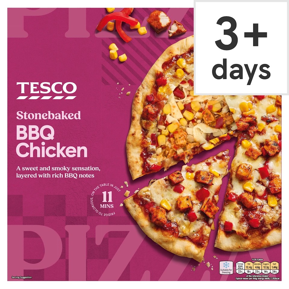 Tesco Stonebaked BBQ Chicken Pizza 360g