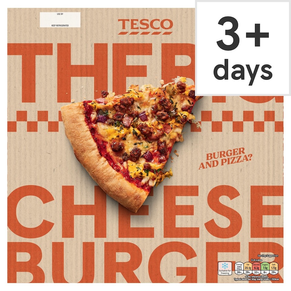 Tesco The Big Cheeseburger Pizza 415g