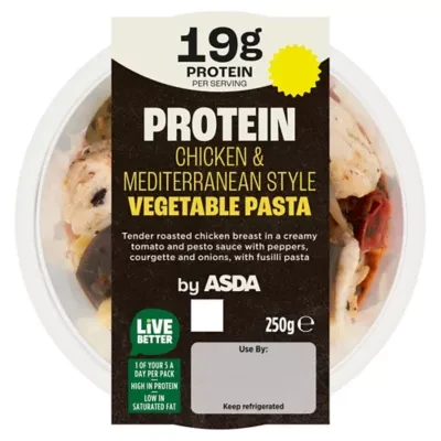 ASDA Protein Chicken & Mediterranean Style Vegetable Pasta 250g