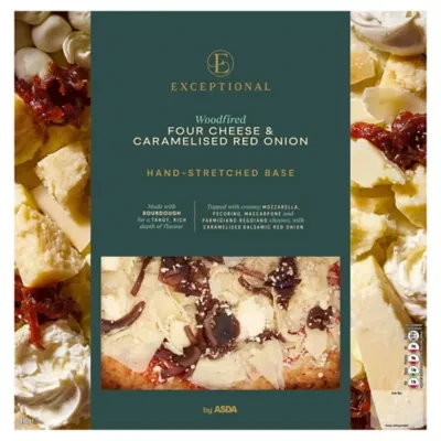 Exceptional by ASDA Woodfired Four Cheese & Caramelised Red Onion Pizza 490g