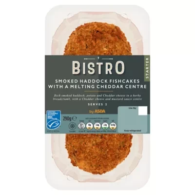 Bistro by ASDA Smoked Haddock Fishcakes with a Melting Cheddar Centre 290g