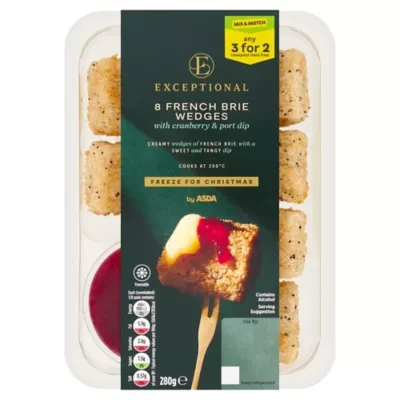 Exceptional by ASDA 8 French Brie Wedges with Cranberry & Port Dip 280g