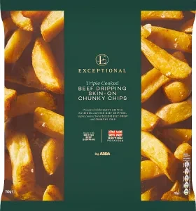 Exceptional by ASDA Exceptional by  Triple Cooked Beef Dripping Skin-on Chunky Chips 750g