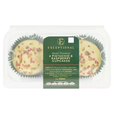 Exceptional by ASDA Exceptional by  2 Pistachio & Raspberry Cupcakes