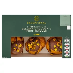 Exceptional by ASDA 6 Pistachio & Belgian Chocolate Profiteroles