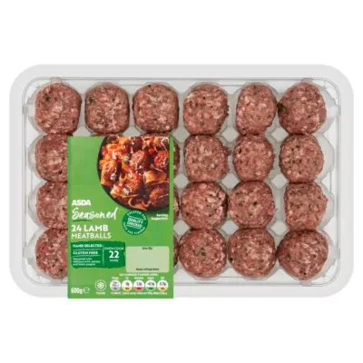 ASDA 24 Seasoned Lamb Meatballs 600g