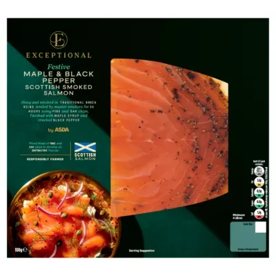 Exceptional by ASDA Festive Maple & Black Pepper Scottish Smoked Salmon 100g