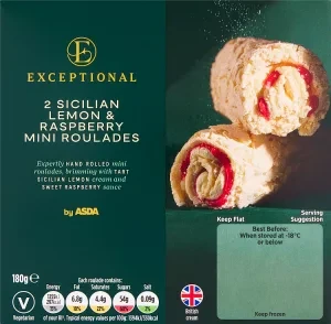ASDA Exceptional by  2 Sicilian Lemon & Raspberry Mini Roulades 180g