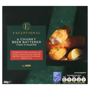 Exceptional by ASDA 6 Chunky Beer Battered Fish Fingers 400g
