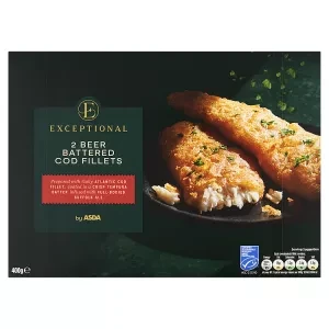 Exceptional by ASDA 2 Beer Battered Cod Fillets 400g