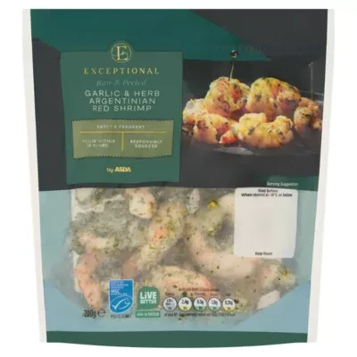 Exceptional by ASDA Garlic & Herb Argentinian Red Shrimp 200g