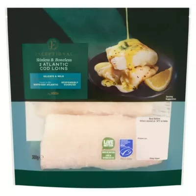 ASDA 2 Skinless & Boneless Atlantic Cod Loins 300g