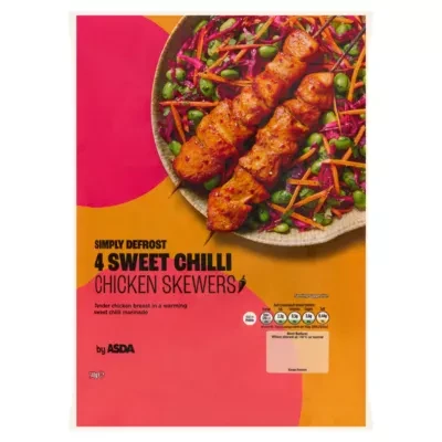 ASDA 4 Sweet Chilli Chicken Skewers 340g