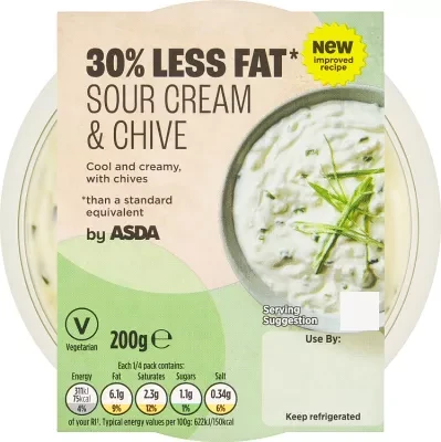 ASDA 30% Less Fat Sour Cream & Chive 200g