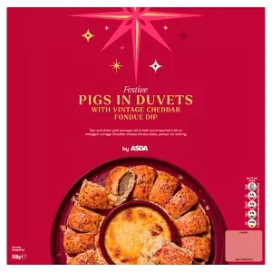 ASDA Festive Pigs in Duvets with Vintage Cheddar Fondue Dip 580g