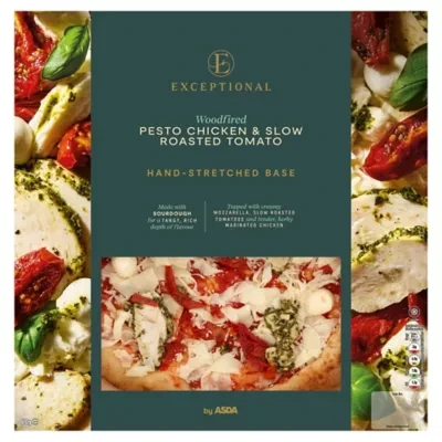 Exceptional by ASDA Woodfired Pesto Chicken & Slow Roasted Tomato Pizza 510g