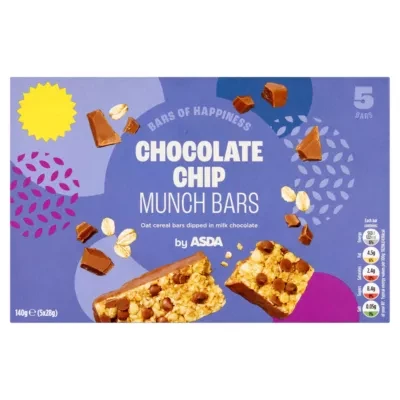 ASDA Chocolate Chip Munch Bars (5 x 28g) 140g