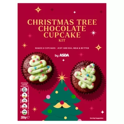 ASDA Christmas Tree Chocolate Cupcake Kit 280g