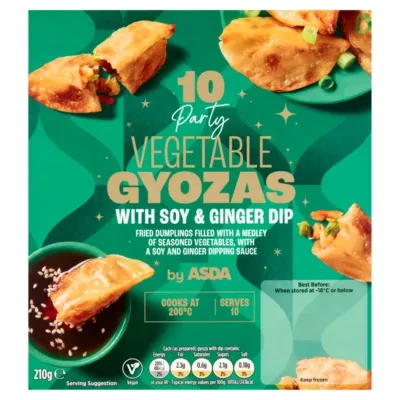 ASDA 10 Party Vegetable Gyozas with Soy & Ginger Dip 210g