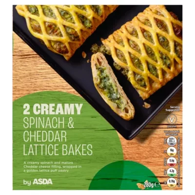 ASDA 2 Creamy Spinach & Cheddar Lattice Bakes 280g