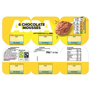ASDA Just Essentials by  Chocolate Mousses 6 x 55g (330g)