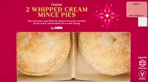 ASDA 2 Festive Whipped Cream Mince Pies