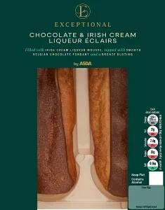 ASDA Exceptional by  Chocolate & Irish Cream Liqueur Éclairs