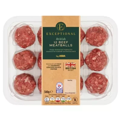 Exceptional by ASDA Exceptional by  12 British Beef Meatballs 340g