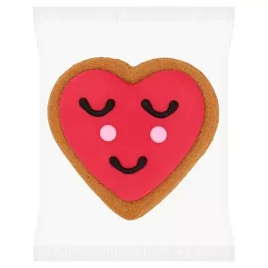 You're Berry Cute One Heart Shaped Gingerbread Biscuit with Coloured Icing Decoration
