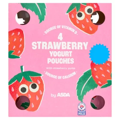 ASDA Strawberry Yogurt Pouches 320g (4 x 80g)
