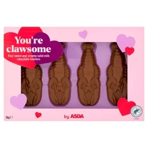 ASDA Four Sweet and Creamy Solid Milk Chocolate Lobsters 56g