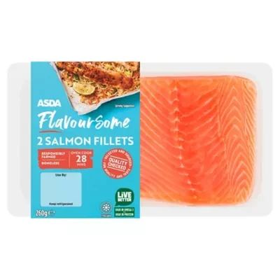 ASDA 2 Flavoursome Salmon Fillets 260g