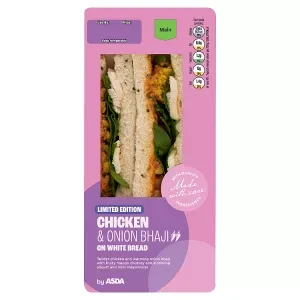 ASDA Limited Edition Chicken & Onion Bhaji on White Bread