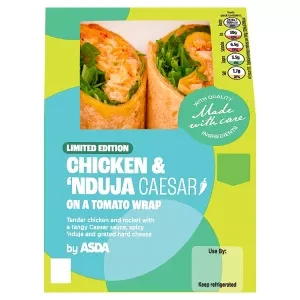 ASDA Limited Edition Chicken & 'Nduja Caesar on a Tomato Wrap